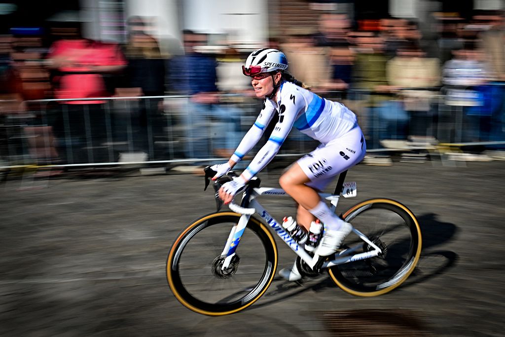 Demi Vollering of FDJ United-SUEZ pictured at the start of the women elite Amstel Gold Race, Sunday 19 April 2026. (Photo by DIRK WAEM / BELGA MAG / Belga / AFP via Getty Images)