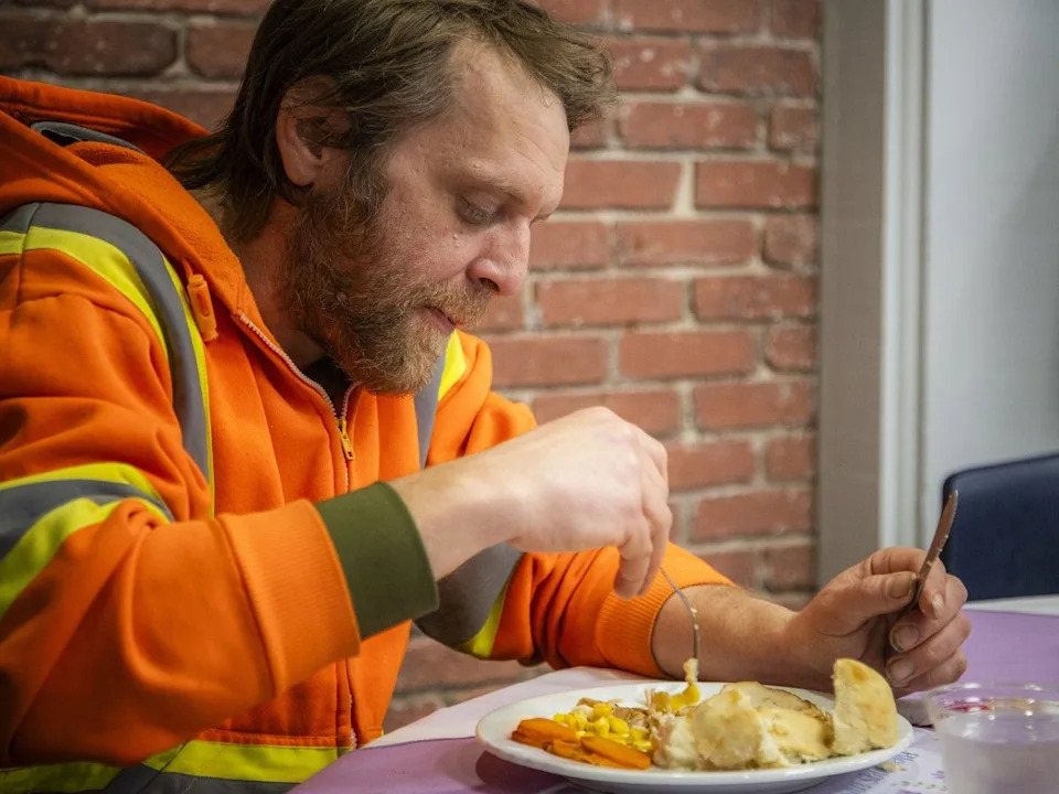  Kale Charlebois enjoyed the turkey dinner Sunday.