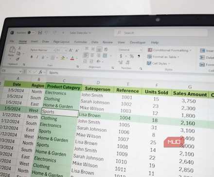 Excel sheet with a cell in focus.