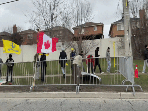 Khalistani supporters gathered for protest in Canada. - Bhaskar English