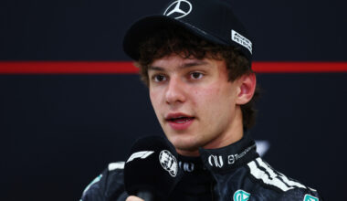 SUZUKA, JAPAN - MARCH 28: Pole position qualifier Andrea Kimi Antonelli of Italy and Mercedes AMG Petronas F1 Team in the Drivers Press Conference during qualifying ahead of the F1 Grand Prix of Japan at Suzuka Circuit on March 28, 2026 in Suzuka, Japan. (Photo by Clive Rose/Getty Images)