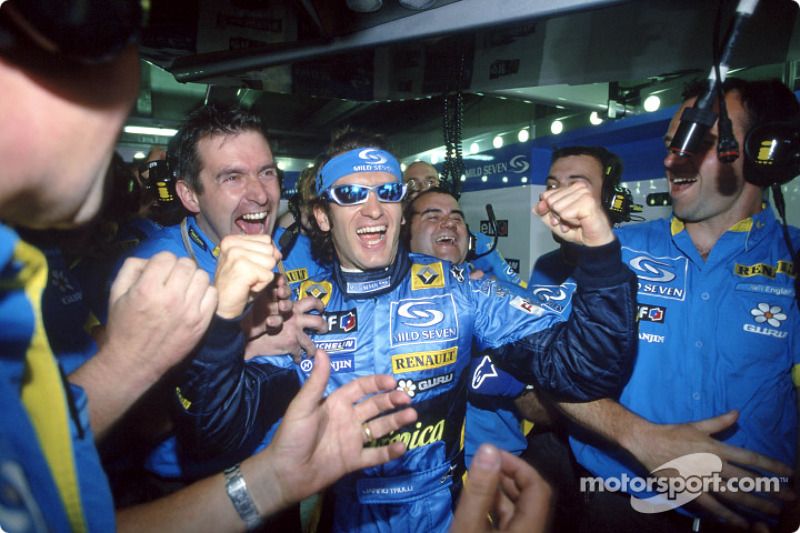 Jarno Trulli celebrates victory