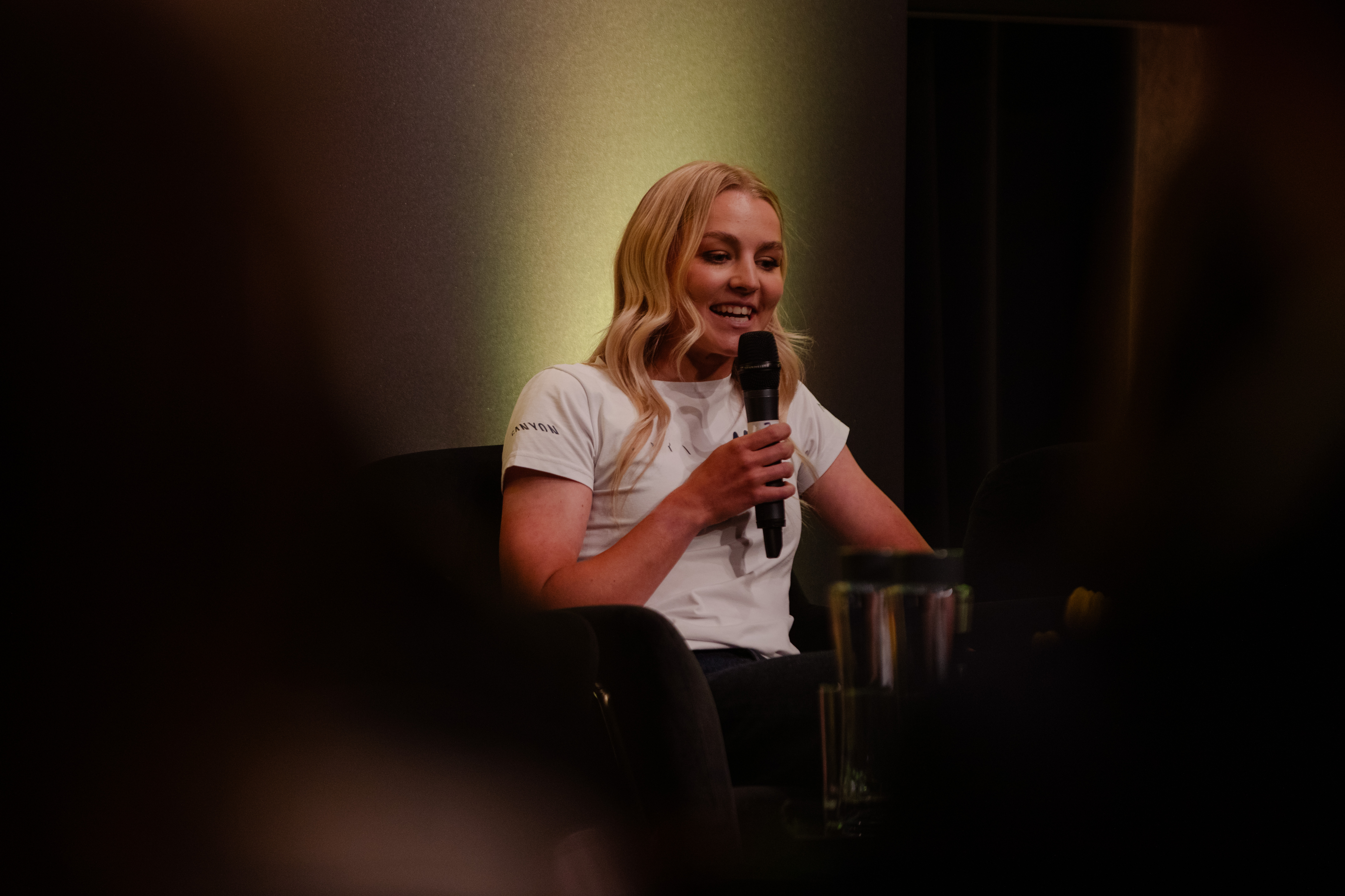 Tour de France Femmes avec Zwift 2027 Grand Depart Route Reveal - Press Conference - 2027 TDFFaZ Grand D&eacute;part Stages: Inspire &amp; Excite - Cat Ferguson (Movistar Team)