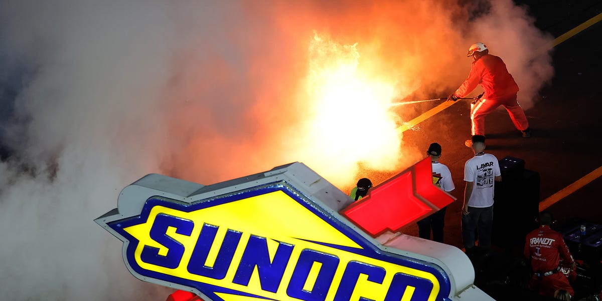 Bristol NASCAR Race Red Flagged for Major Engine Fire for Mason Maggio