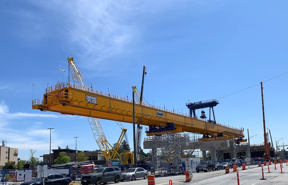 fleetwood flyer gantry crane bakerview-166 street station surrey langley skytrain july 2025 2