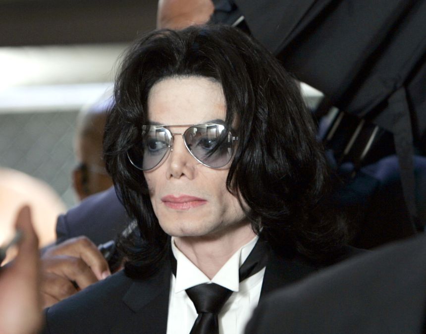 Michael Jackson at Santa Barbara County Superior Court in June 2005, when he was found not guilty of 10 counts, including molestation.