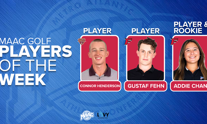 Iona’s Henderson and Fairfield’s Fehn and Chang Win Levy Recognition MAAC Men’s and Women’s Golf Weekly Awards