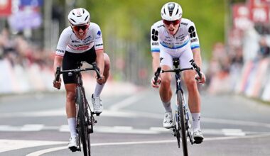 Kasia Niewiadoma-Phinney (CANYON-SRAM-zondacrypto) and Demi Vollering (FDJ United - SUEZ) during the 12th Amstel Gold Race Ladies Edition 2026. (Photo by Luc Claessen/Getty Images)