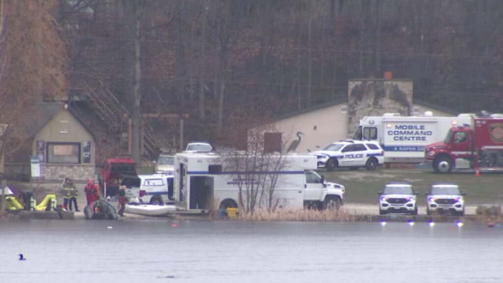 First responders are shown during a rescue operation at Brampton's Heart lake Conservation Park on April 12, 2026. CITYNEWS