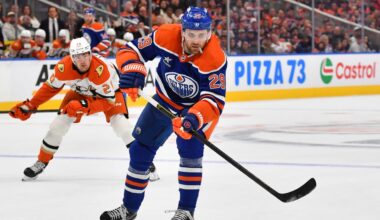 PROJECTED LINEUP: Draisaitl & Dickinson game-time decisions for Game 1 against Ducks