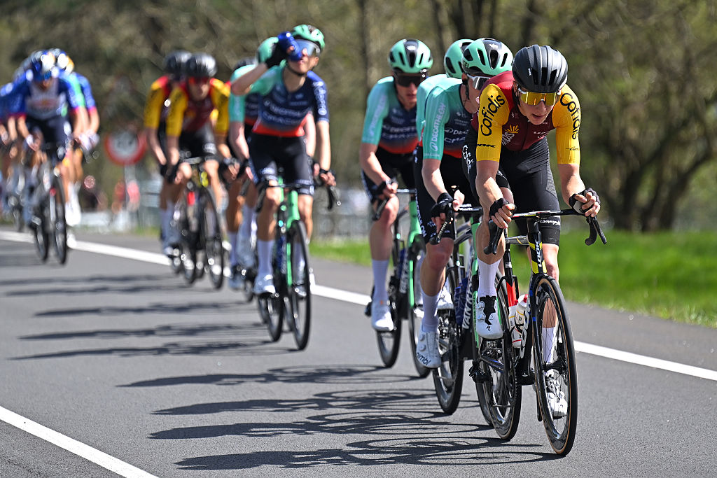 BASAURI, SPAIN - APRIL 08: Jan Maas of Netherlands and Team Cofidis competes during the 65th Itzulia Basque Country 2026, Stage 3 a 152.8km stage from Basauri to Basauri / #UCIWT / on April 08, 2026 in Basauri, Spain. (Photo by Tim de Waele/Getty Images)