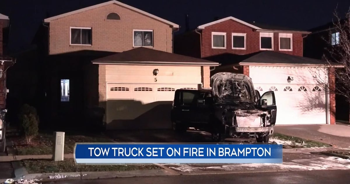 Police investigate Brampton tow truck fire as arson – CP24