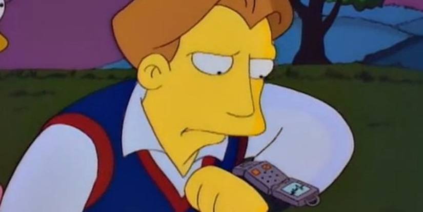 Hugh using a smartwatch in The Simpsons