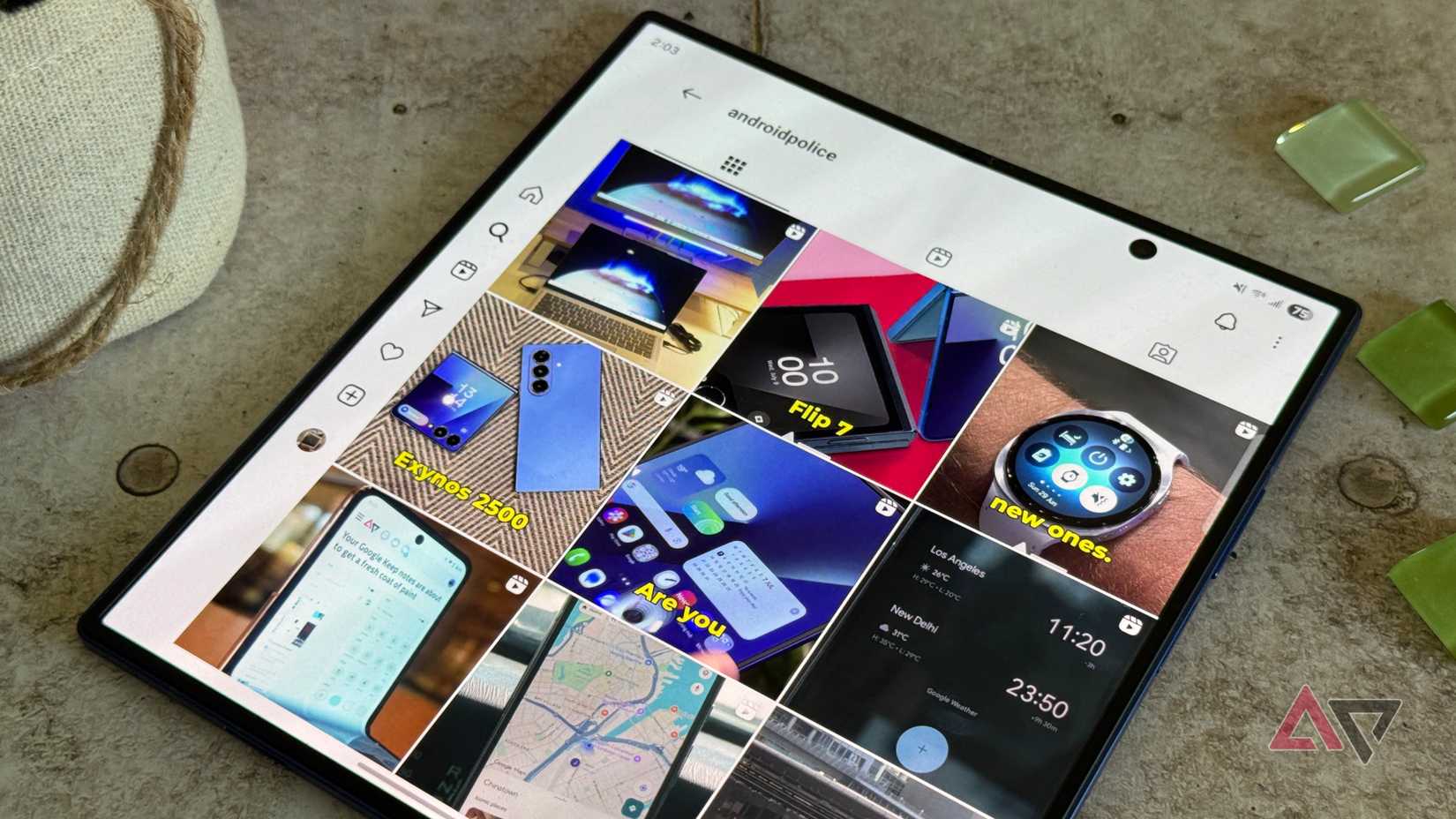 Instagram shown on the Samsung Galaxy Z Fold 7