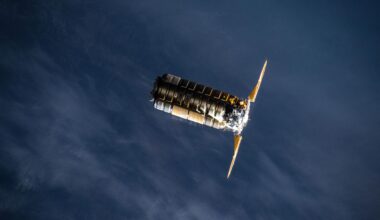 Northrop Grumman’s Cygnus XL cargo spacecraft, carrying more than 11,000 pounds of new science investigations and supplies for the Expedition 73 crew, approaches the International Space Station. The two spacecraft were orbiting 262 miles above northeastern China just before an orbital sunset. Cygnus XL is an expanded version of Northrop Grumman’s previous Cygnus cargo vehicle, offering increased payload capacity and pressurized cargo volume.