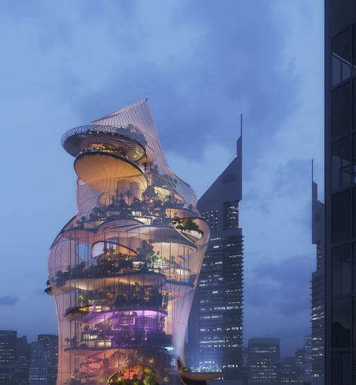 Aera Vertical Resort by OBMI was the winning proposal in the 2022 Radical Innovation Awards. Rendering courtesy OBMI