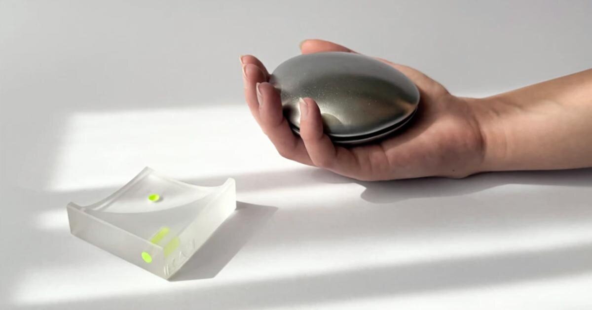 aluminum and acrylic objects frame touch, weight, and movement as design tools