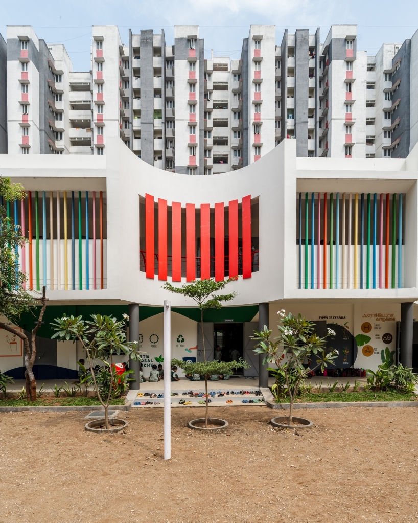 open corridors become classrooms as color and movement reshape an indian school campus - 8