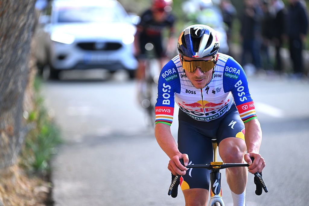 MIRADOR D&amp;apos;ES COLOMER, SPAIN - JANUARY 31: Race winner Remco Evenepoel of Belgium and Team Red Bull - BORA - hansgrohe competes during the 35th Challenge Ciclista Mallorca 2026 - Trofeo Andratx - Pollenca a 121.5km one day race from Andratx to Mirador d&amp;apos;Es Colomer 206m / Stage shortened due to strong winds / on January 31, 2026 in Mirador d&amp;apos;Es Colomer, Spain. (Photo by Tim de Waele/Getty Images)