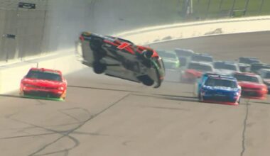 NASCAR red flags race as Carson Kvapil flips wildly in violent Kansas crash