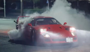 Lewis Hamilton drifts a Ferrari around Tokyo with Kim Kardashian