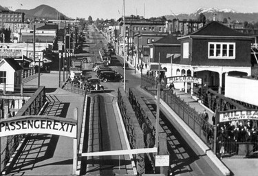 1938: The south end of Lonsdale in North Vancouver at the terminal of the North Vancouver ferry, which crossed over to downtown Vancouver.