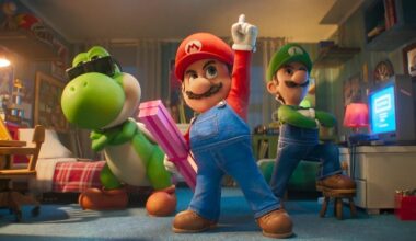 Mario, Luigi, and Yoshi prepare for an adventure.