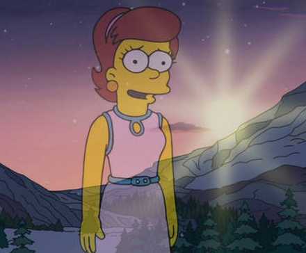 Mona Simpson (Glenn Close) appears as a hallucination in The Simpsons' 