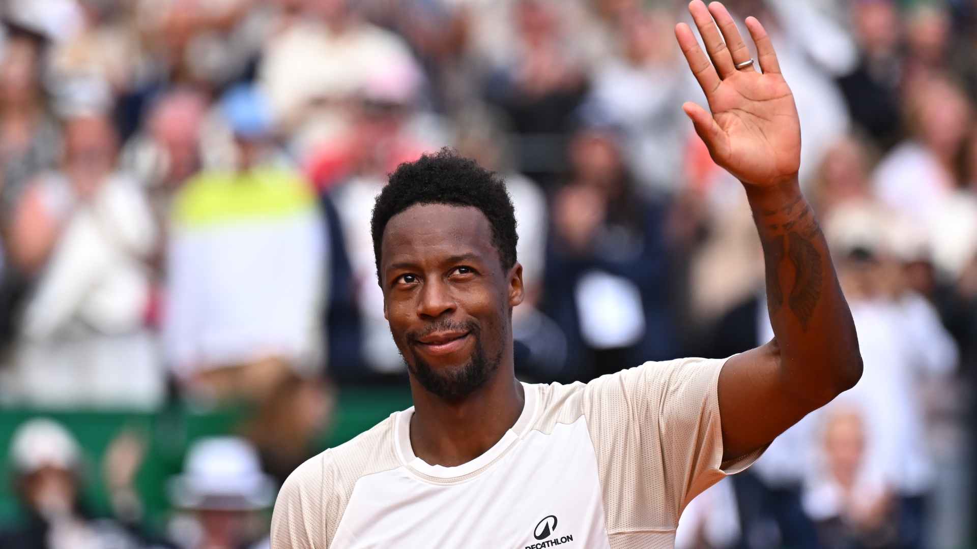 Gael Monfils plays his final match at the Rolex Monte-Carlo Masters on Tuesday.