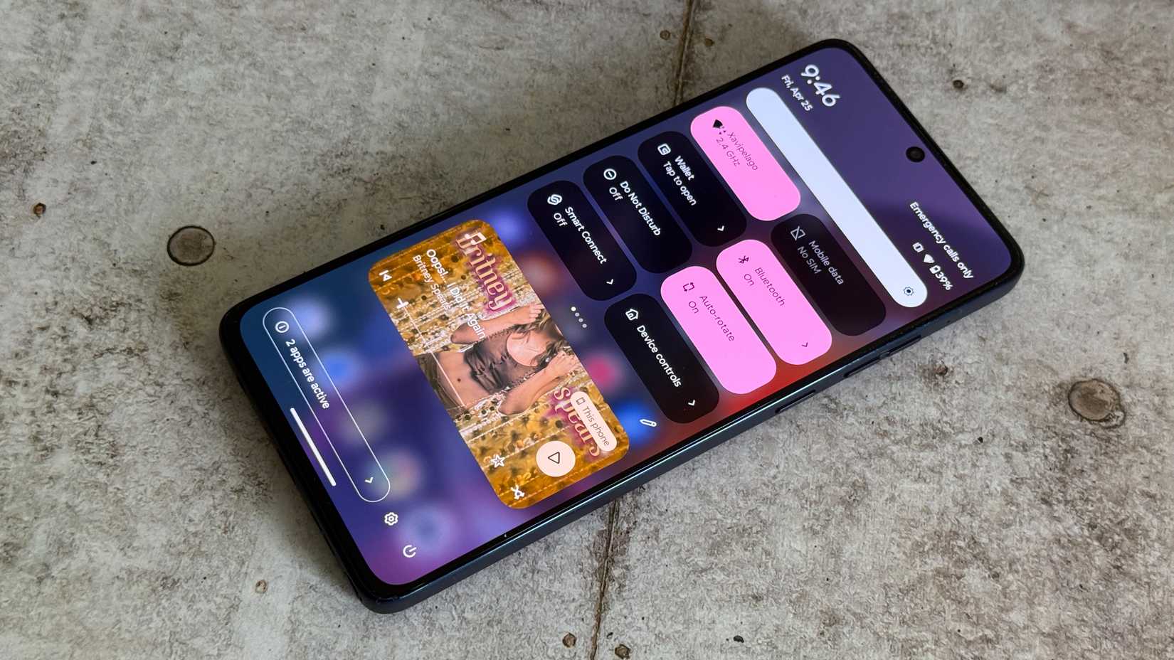 Moto G Stylus (2025) with screen settings open