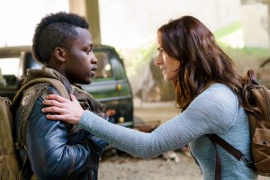 VAN HELSING stars Trezzo Mahoro as Mohamed and Kelly Overton as Vanessa Van Helsing. The full series will have a release date on Netflix in April