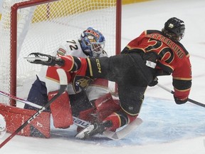 Fabian Zetterlund of the Ottawa Senators drives to the net