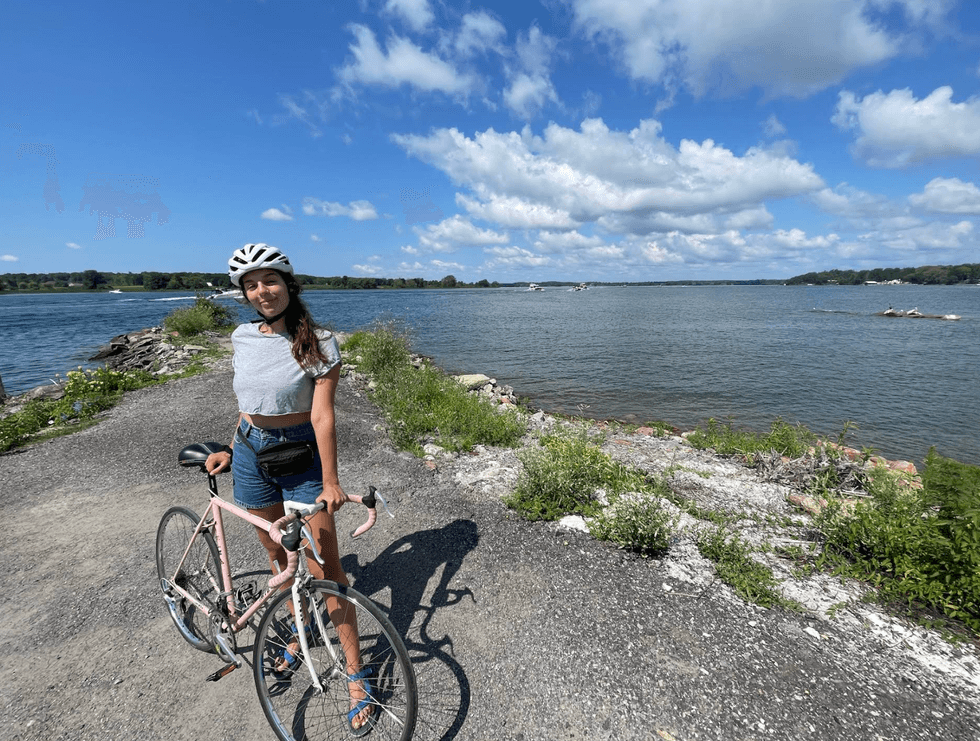 Person by a bike.