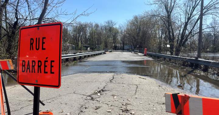 Montreal closes Île Mercier bridge to vehicles due to spring flooding - Montreal