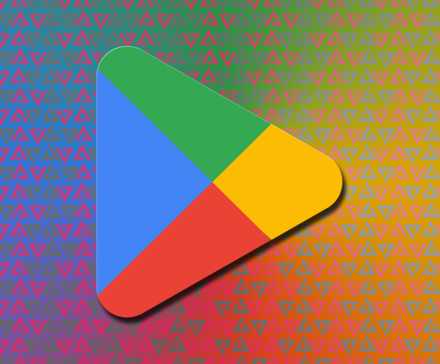 Play Store logo over field of AP logos