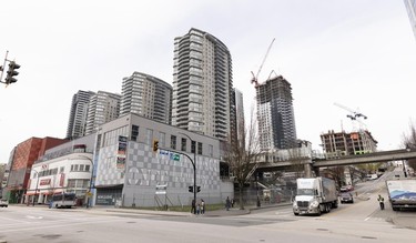 The corner of 8th Street and Columbia Street in New Westminster.