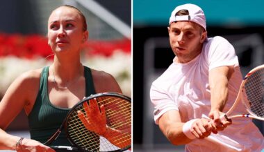 Anastasia Potapova and Tallon Griekspoor at the 2026 Mutua Madrid Open.