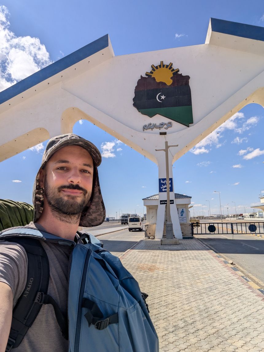 Traveler Omar Nok, 31, from Egypt, is attempting to travel across the world without flying.