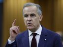 Prime Minister Mark Carney speaks during question period in the House of Commons on April 15, 2026. 