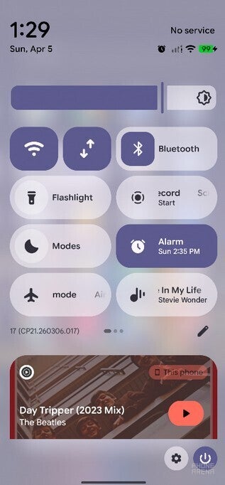 The Quick Settings Now Playing tile will also identify a song. | Image by PhoneArena - Google listens to Pixel users, returns a feature it just took away last month