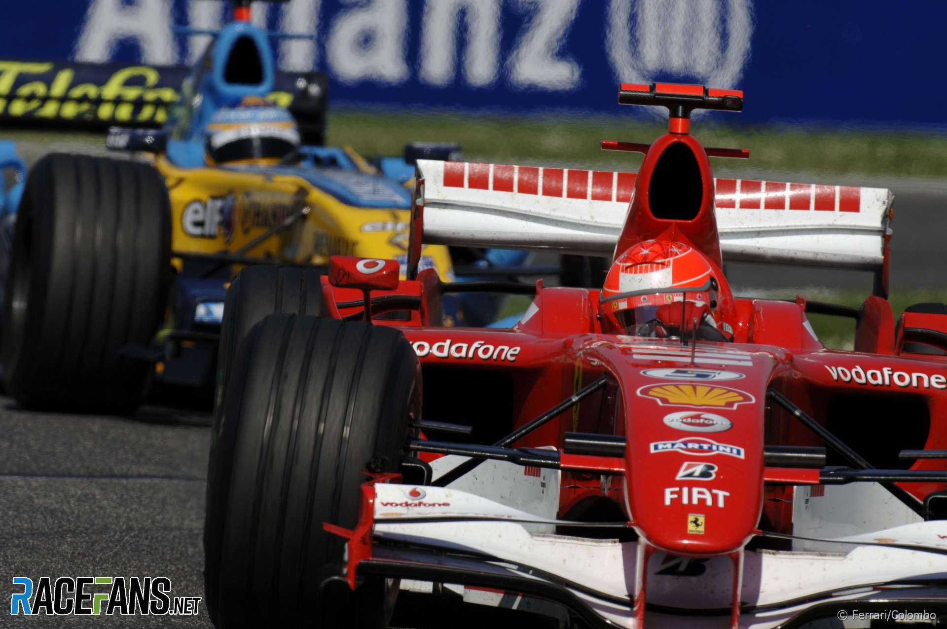 Michael Schumacher, Fernando Alonso. Imola, 2006