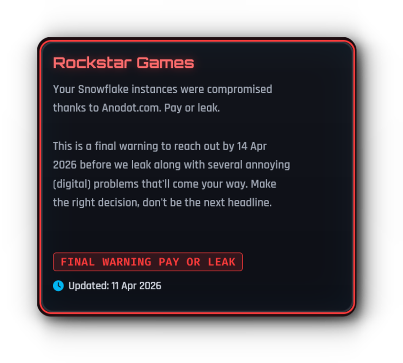 Rockstar ShinyHunters hack