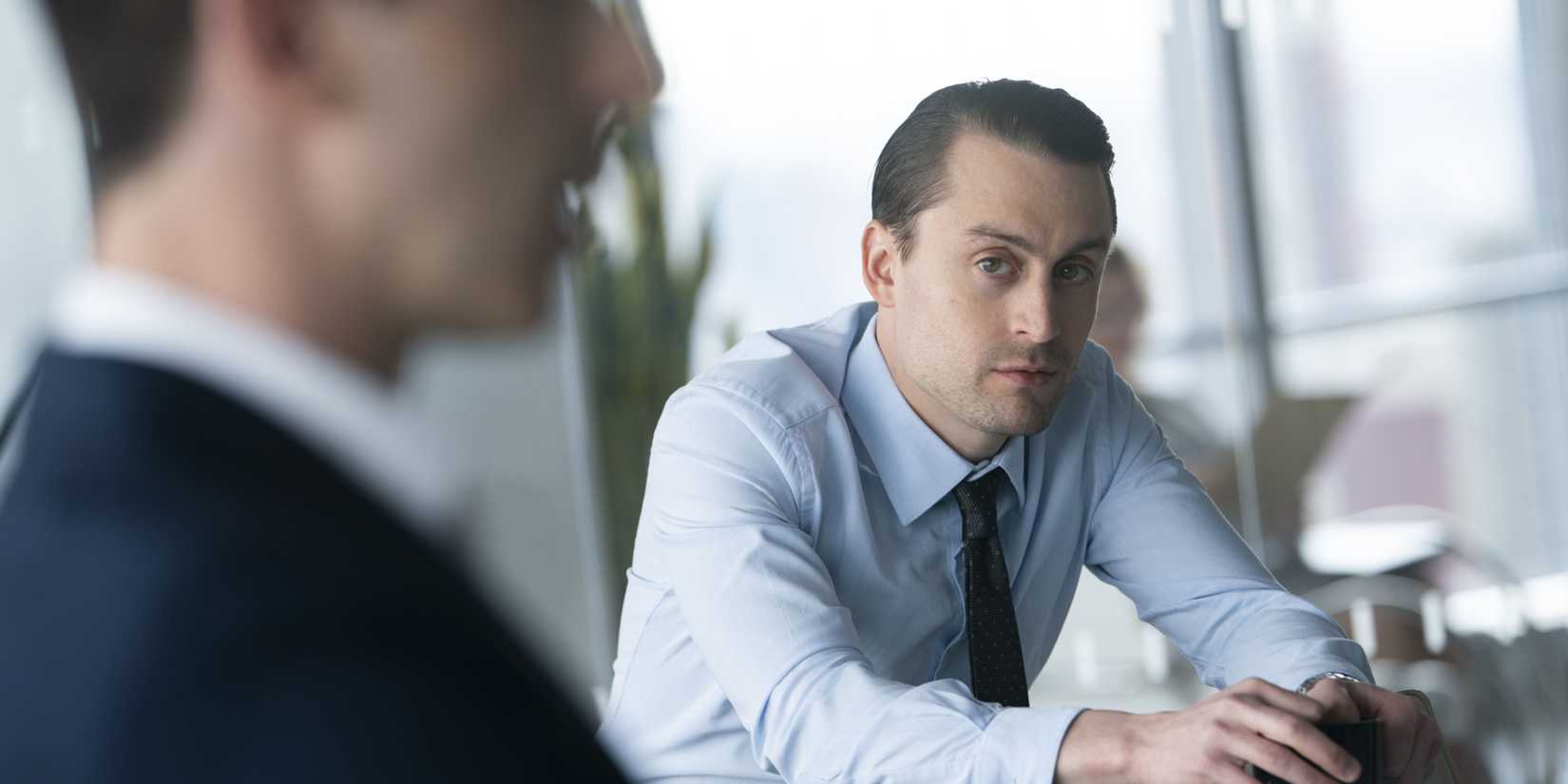 Roman Roy (Kieran Culkin) and Kendall Roy (Jeremy Strong) in Succession