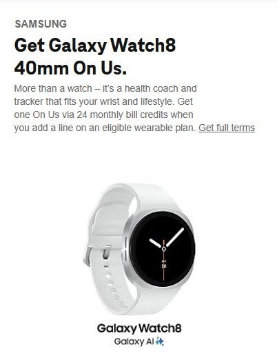 T-Mobile deal offers free Galaxy Watch 8.