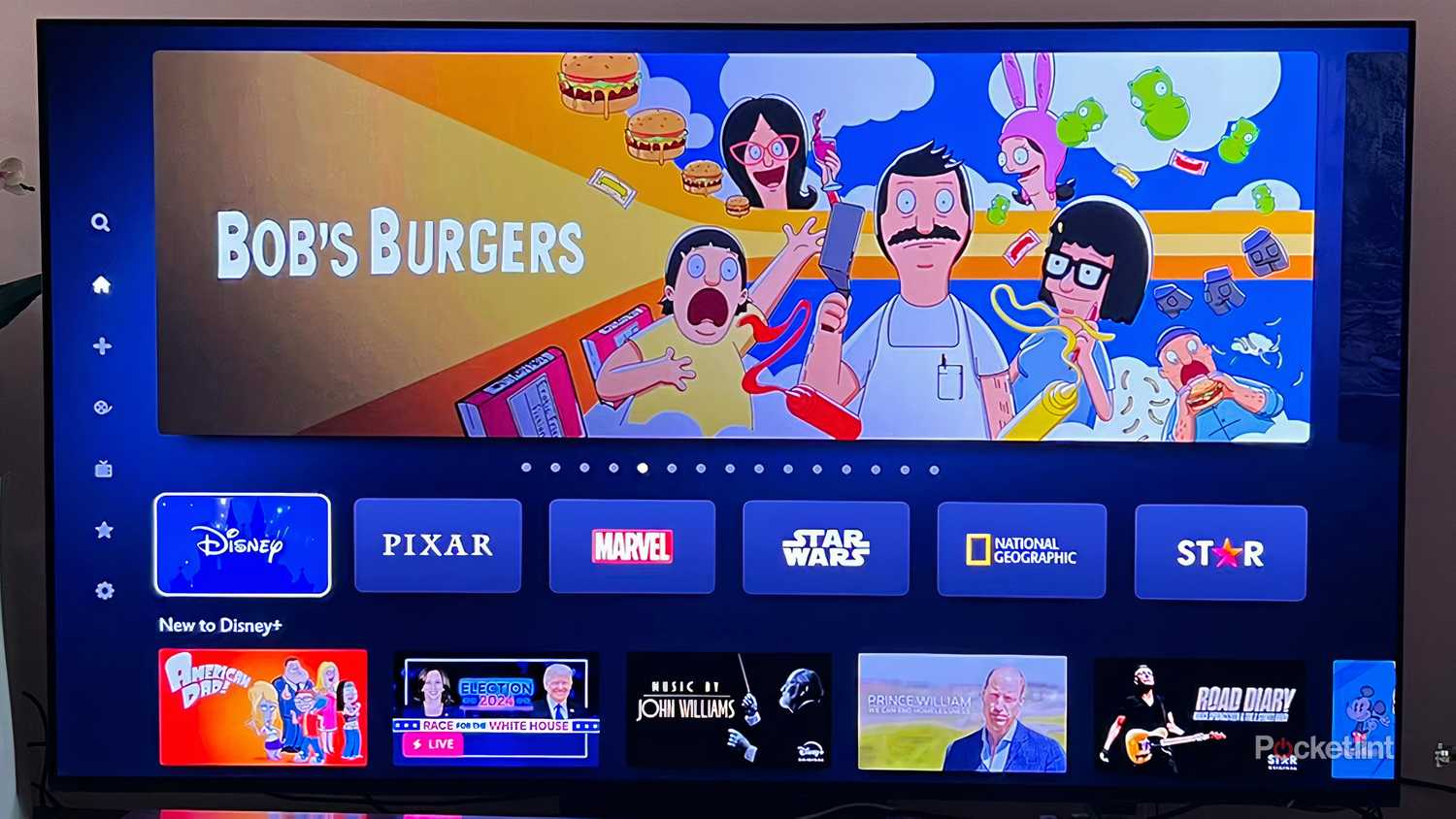 Disney Plus home page.