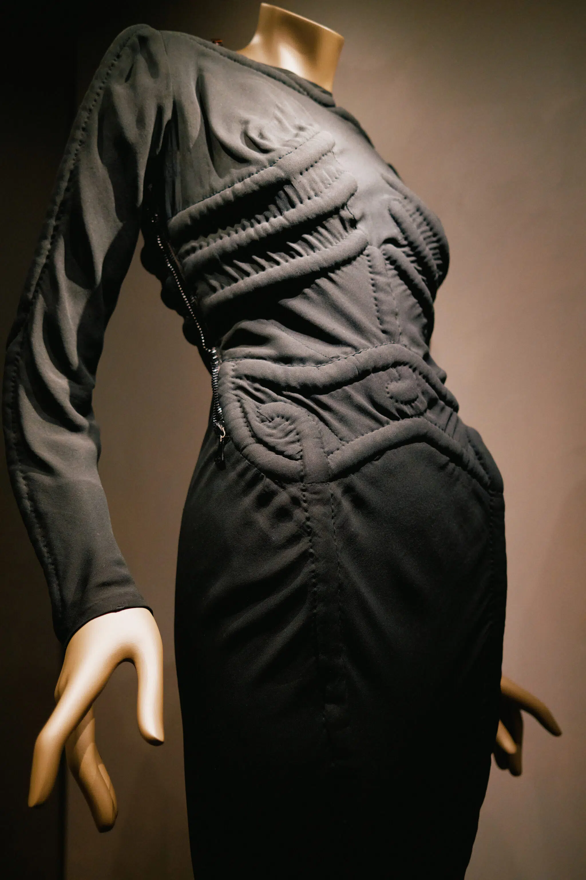 Installation view of “Schiaparelli: Fashion Becomes Art,” at the V&A Museum in London