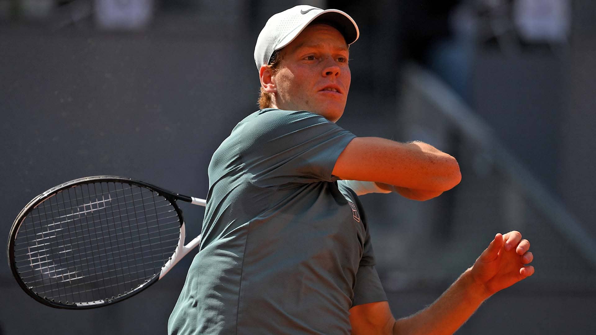Jannik Sinner in action against Cameron Norrie on Tuesday at the Mutua Madrid Open.