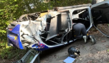 Jos Verstappen was involved in a rally car crash in Belgium (pic: RallyeSport)