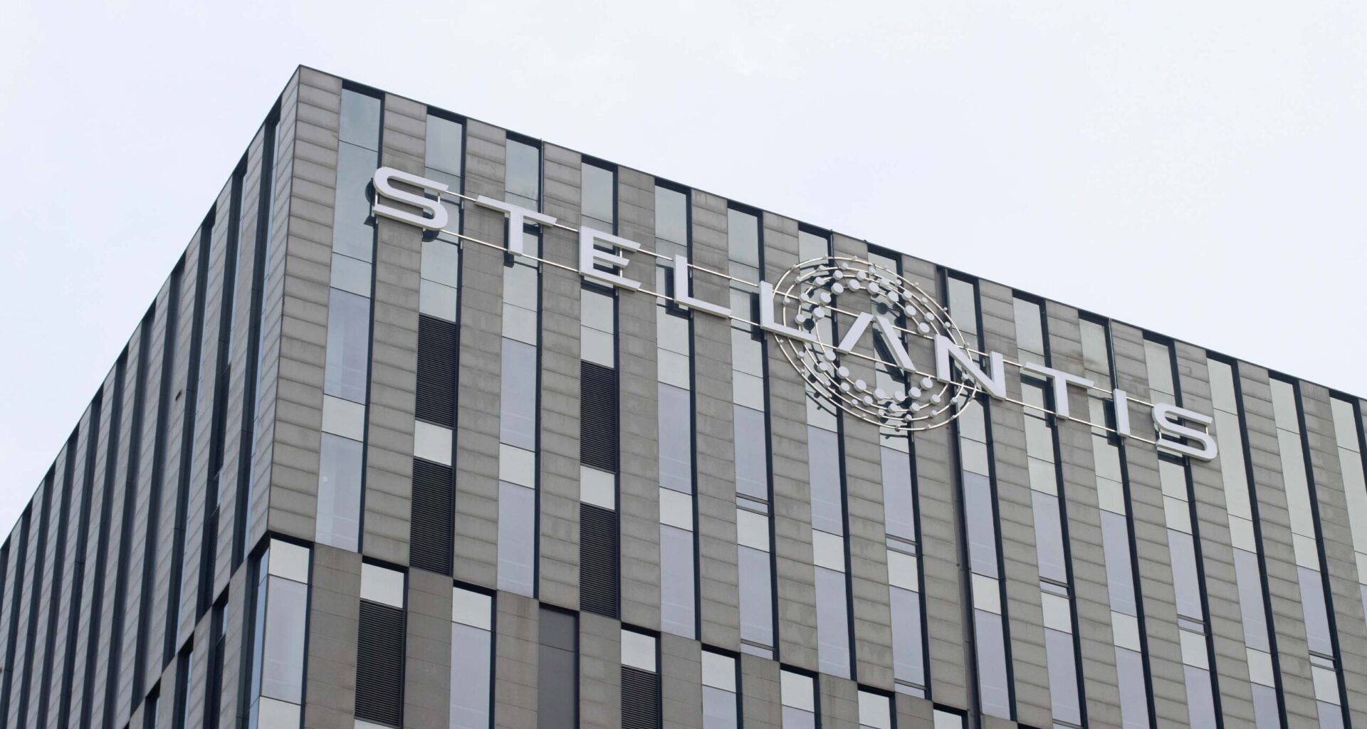 Stellantis logo on a building.