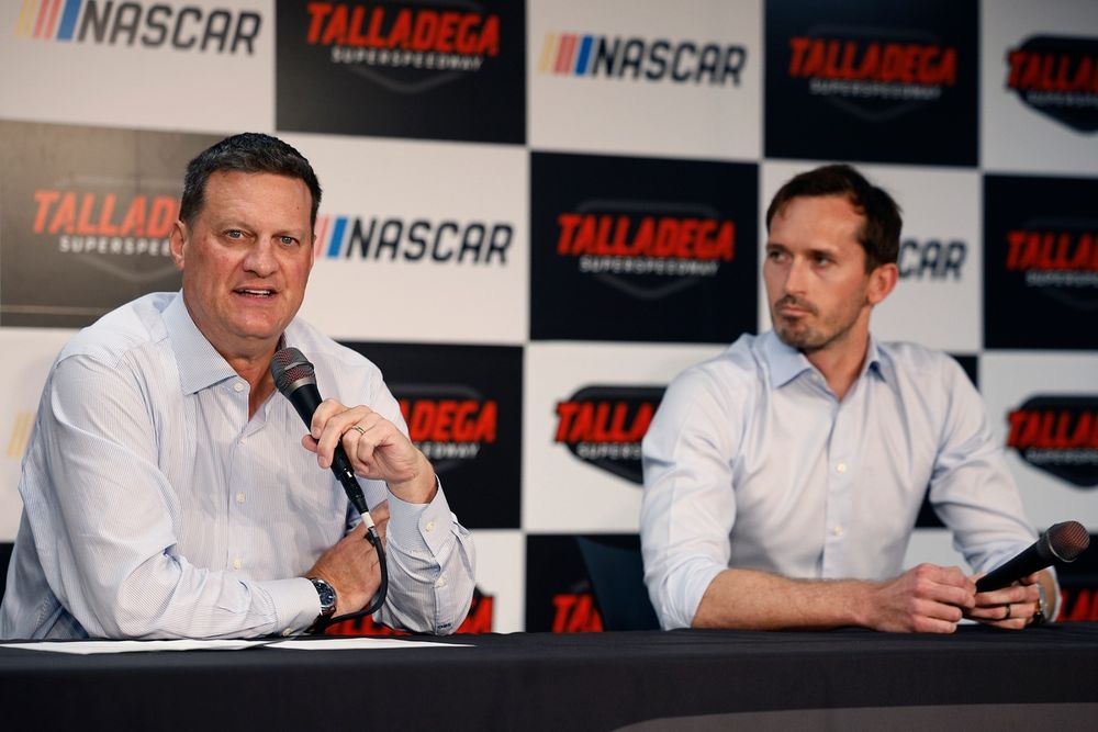 Steve O’Donnell, NASCAR Chief Executive Officer (L) and Ben Kennedy, NASCAR Chief Operating Officer